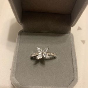 925 Sterling Silver Four Leaf Clover Good Luck Ring